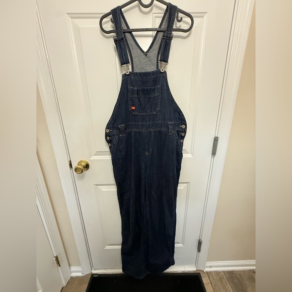 Dickies Pants - Women’s Dickies Denim Dark Wash Bib Overalls Size Small Workwear Outdoor Casual